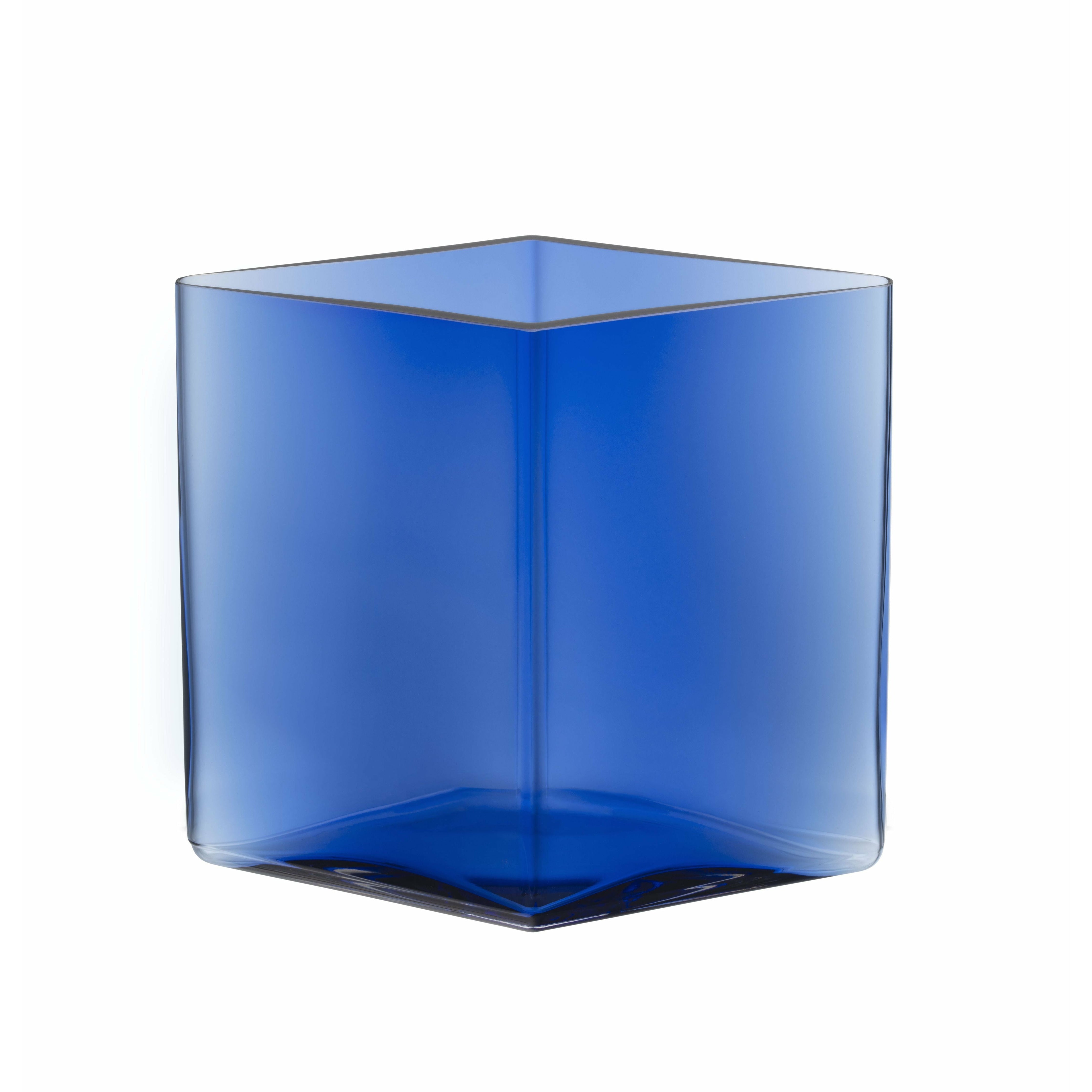 Iittala Ruuto Vase H 18cm, Ultramarine Blue