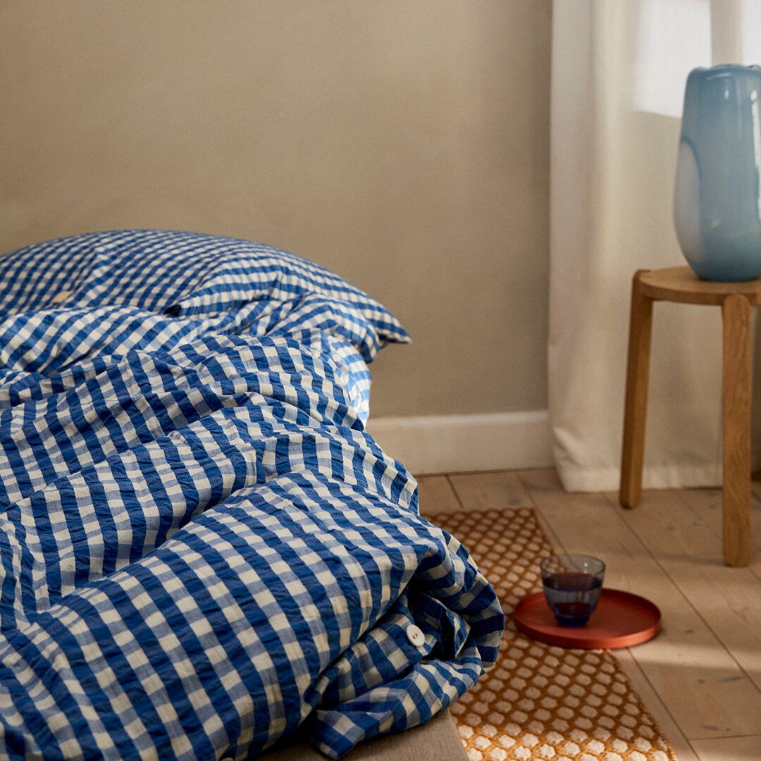 Juna Bæk & Wave -sängkläder 140x200 cm, blå/björk