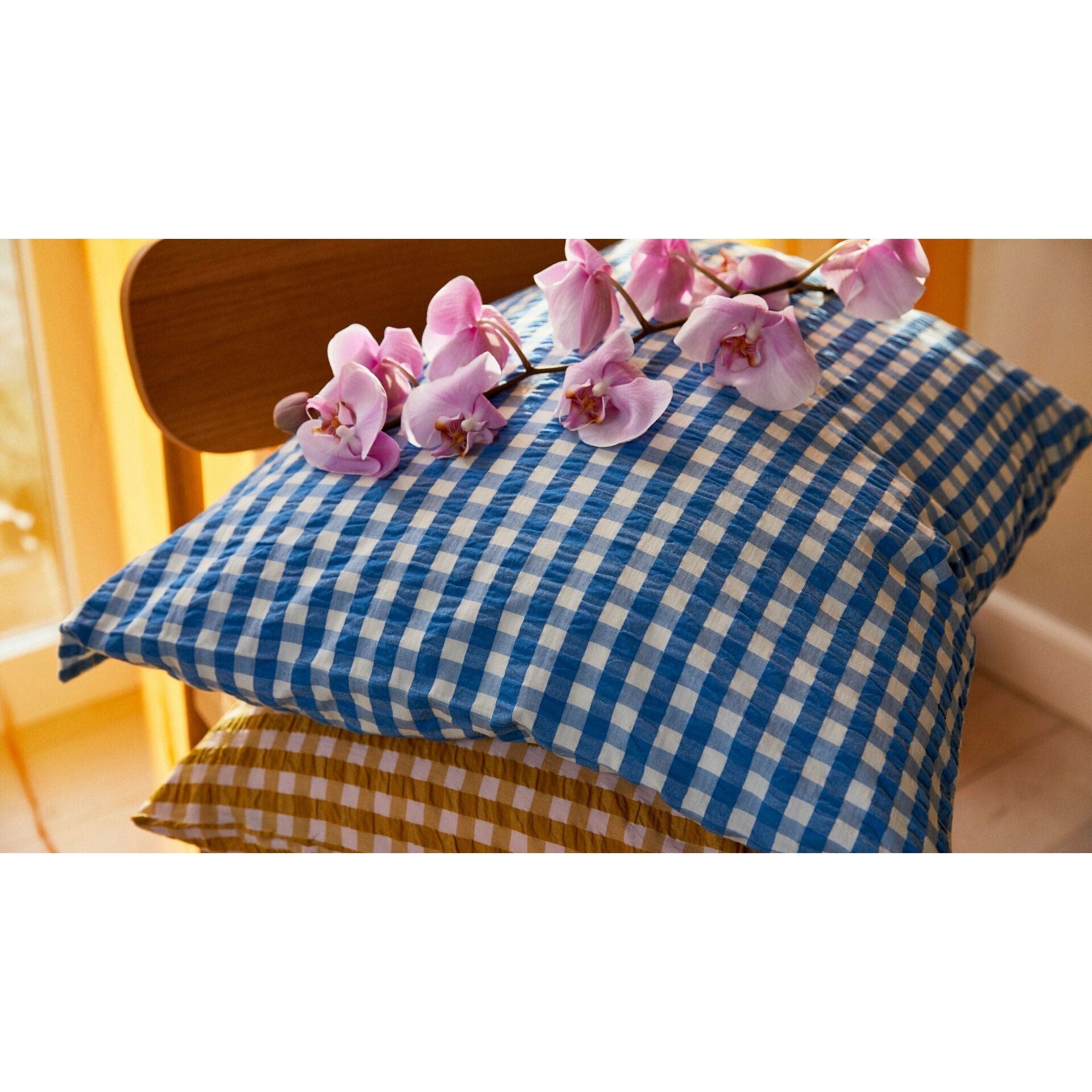 Juna Bæk & Wave Pillow täcker 63x60 cm, blå/björk