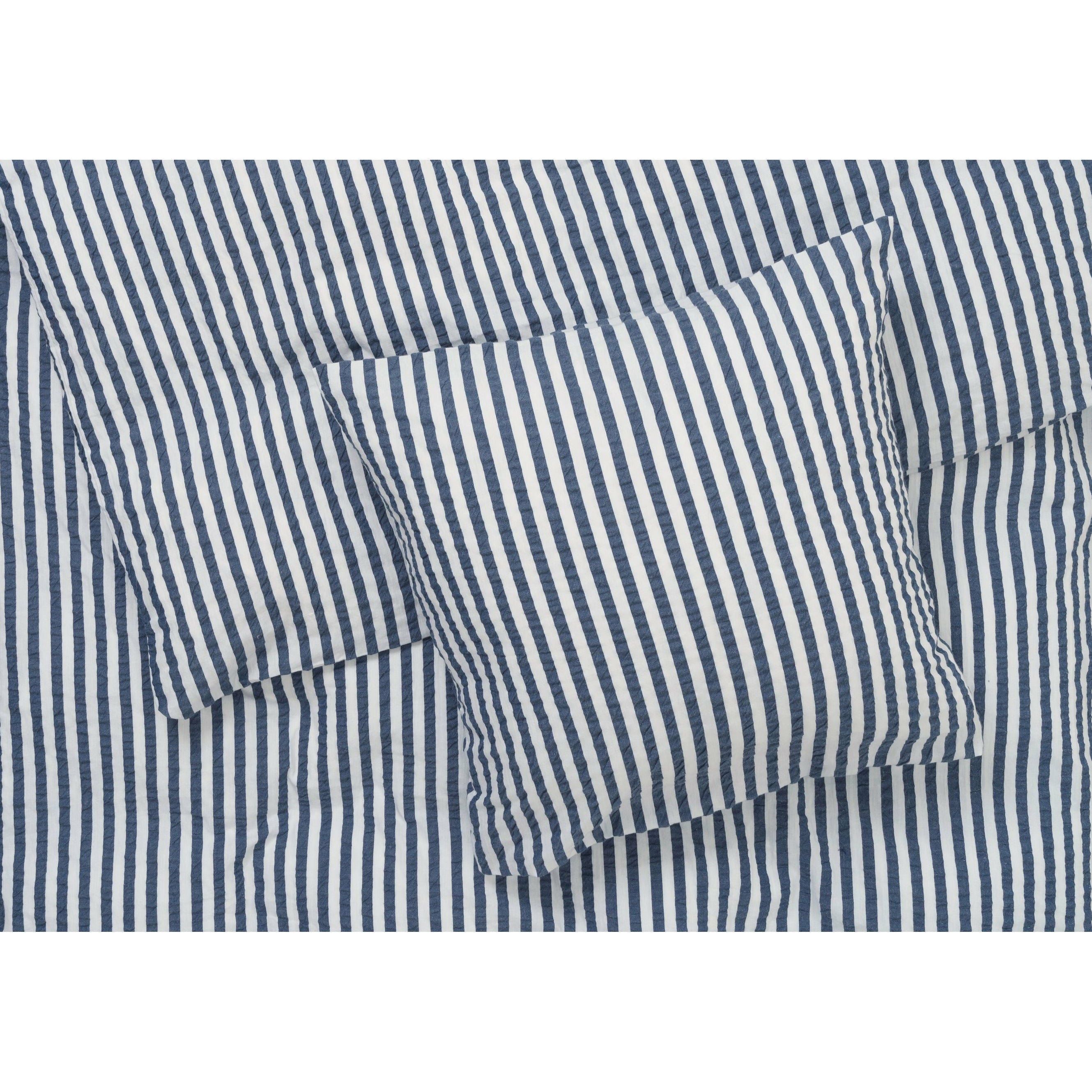 Juna Bæk & Wave Lines sängkläder 140x200 cm, mörkblå/vit