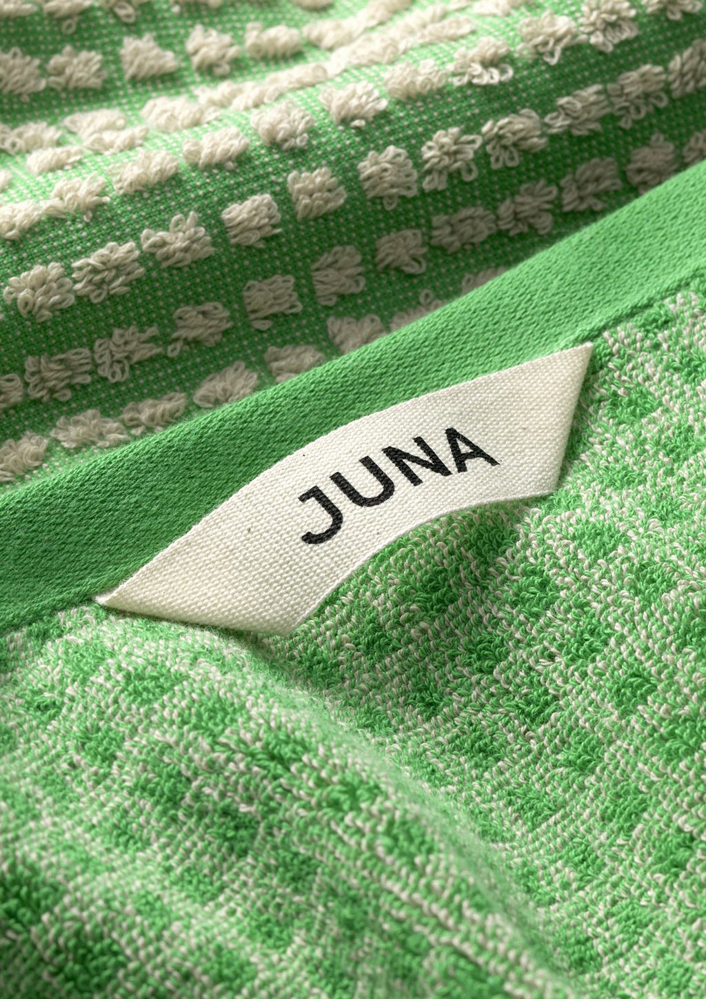Juna Check Håndlæde 50X100 cm, Grøn/Sand
