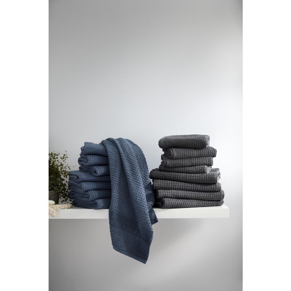 Juna Check Håndklæde Mørkegrå, 70x140 cm
