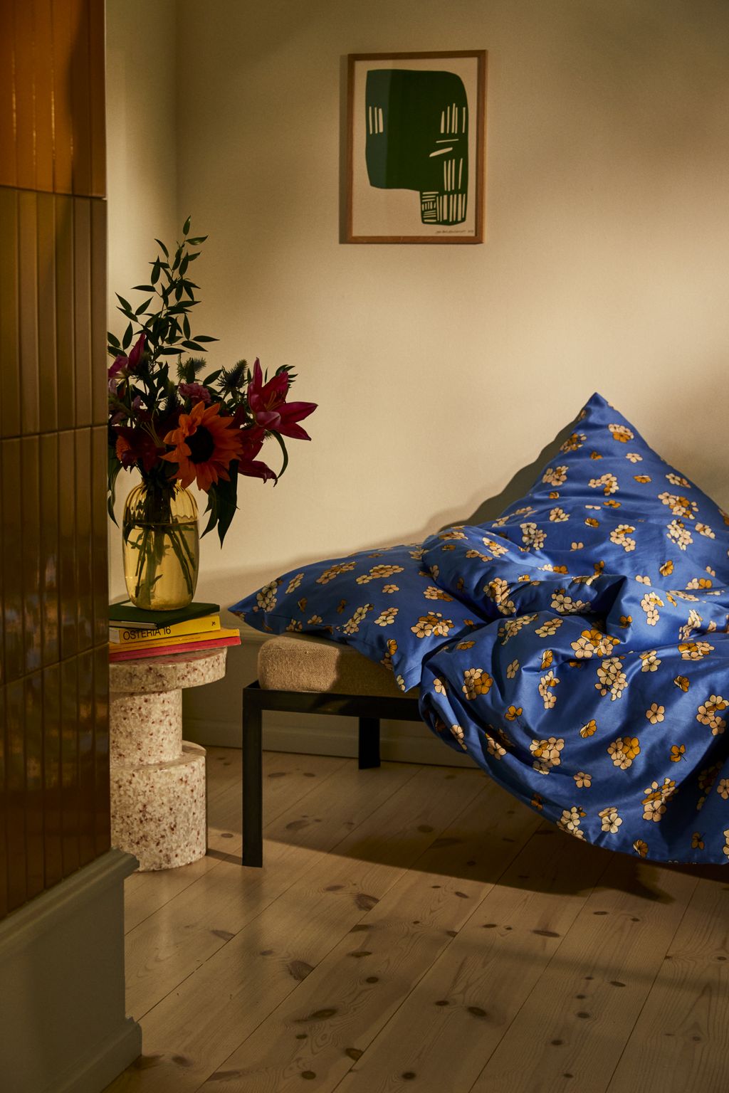 JUNA Stora behagligt sängkläder 140x220 cm, blå