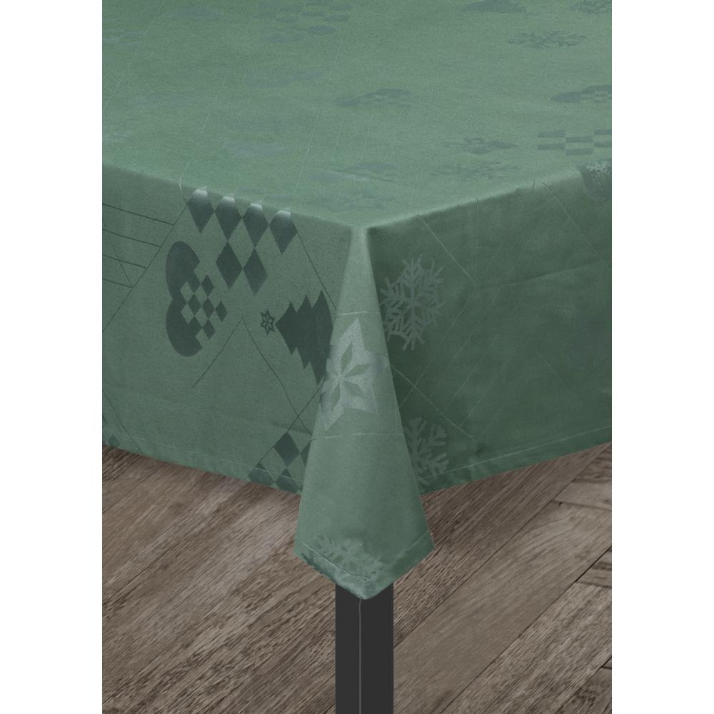 Juna Natale damast tyg grön, 150x220 cm