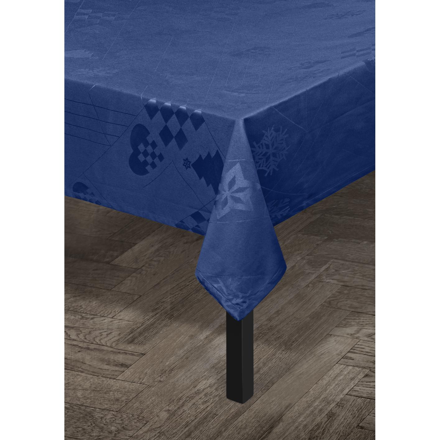 Juna Natale damastduk, blå, 150x320 cm