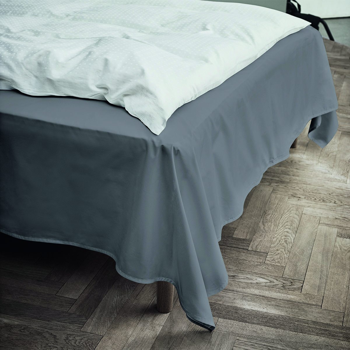 Juna Percale Flat Layer Grey, 150x250 cm