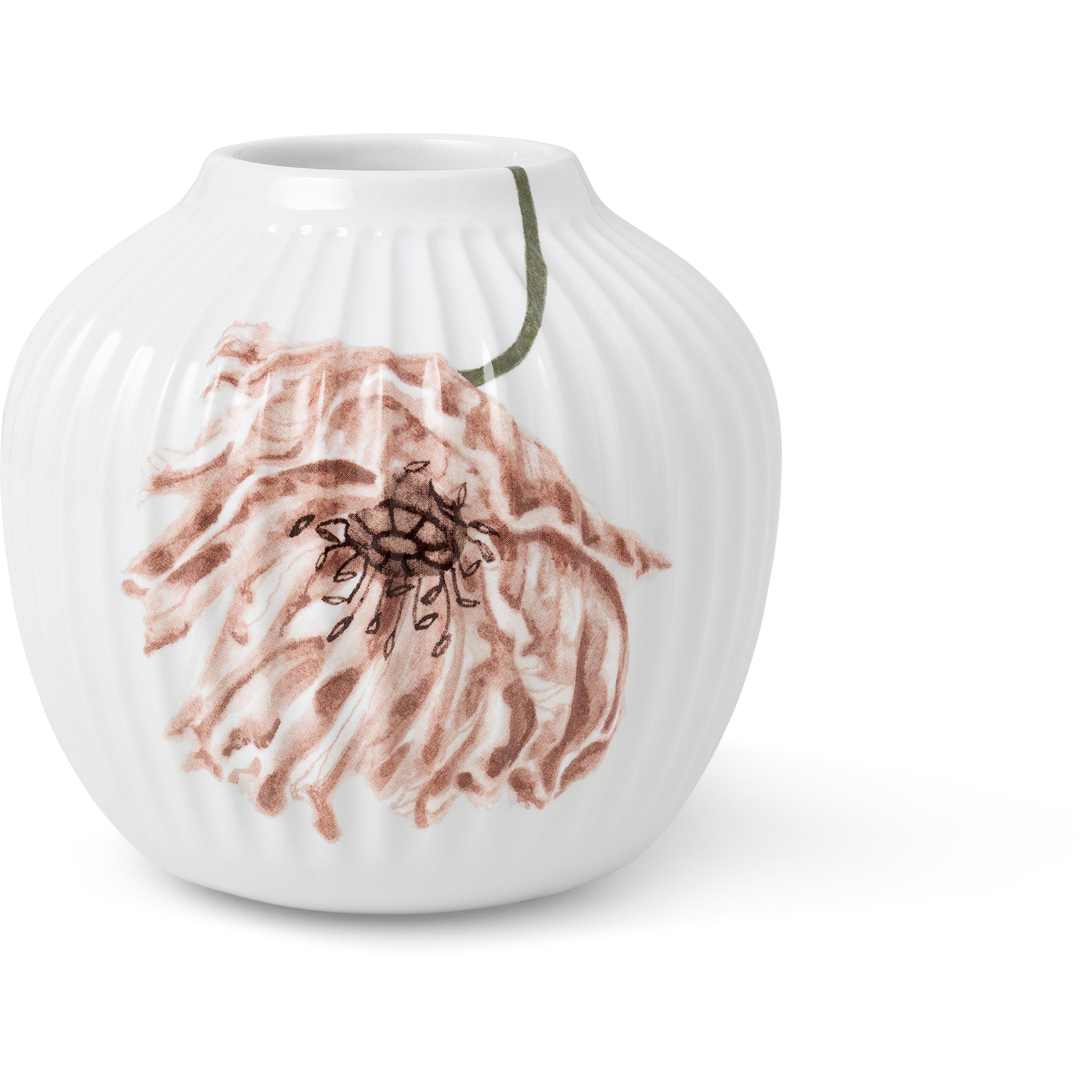Kähler Hammershøi Poppy Vase 13 cm, vit med deco