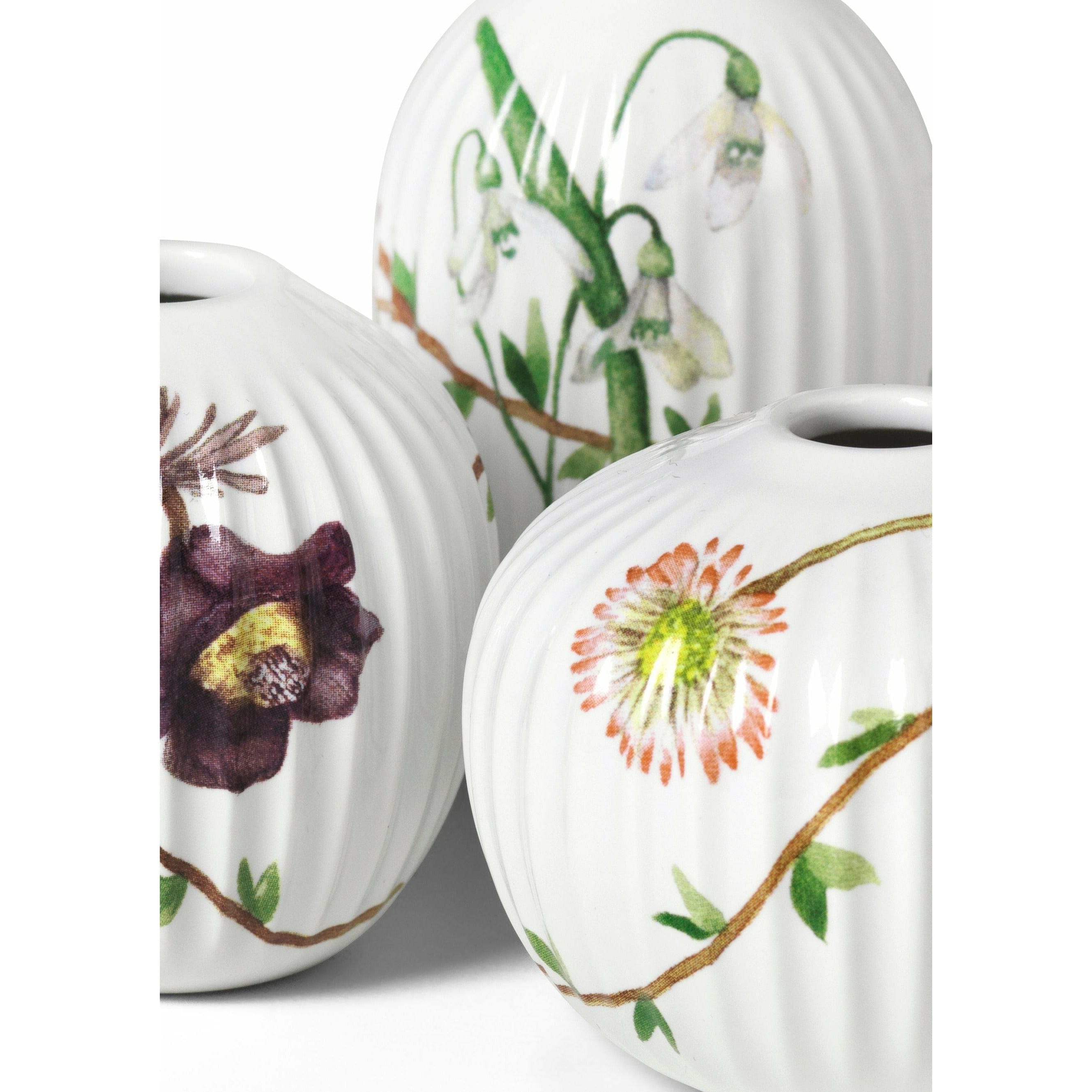 Kähler Hammershøi Spring Vase Miniature White med Deko, 3 st.