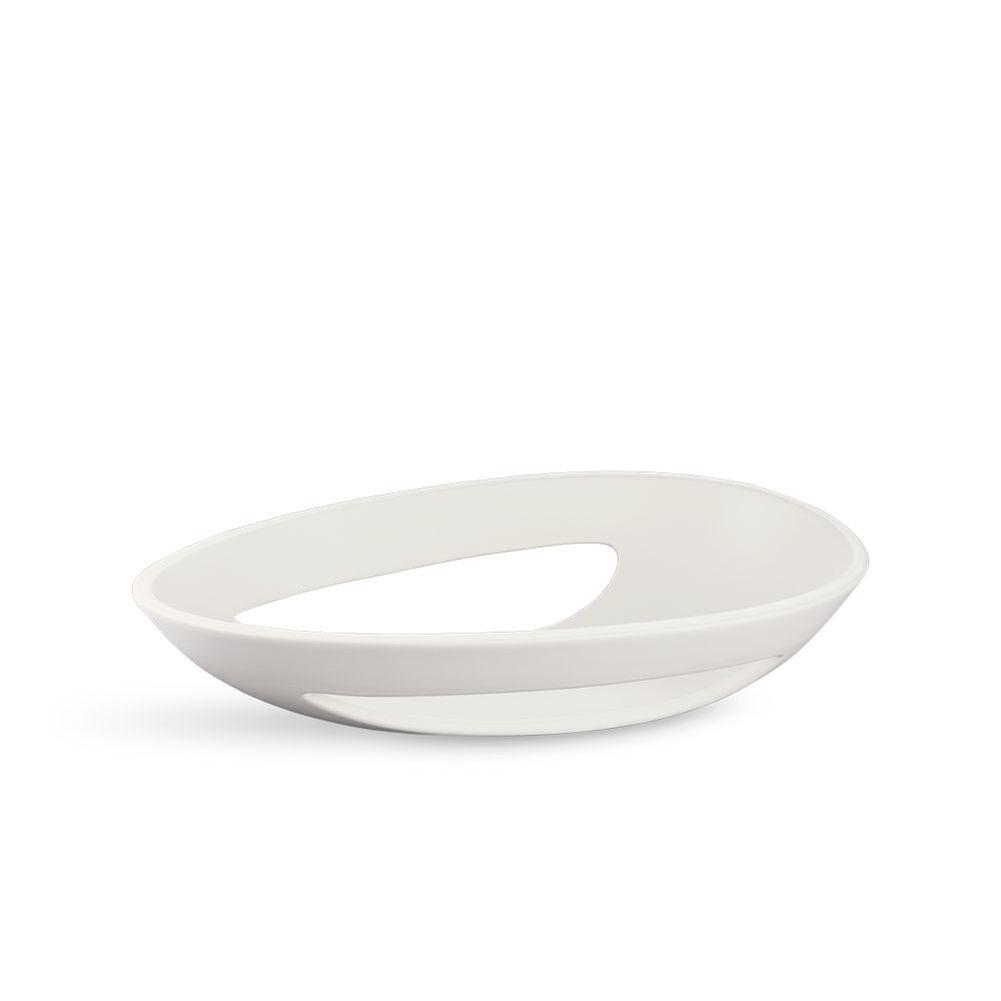 Kähler Kokong oval bordsskål, vit, h 9cm