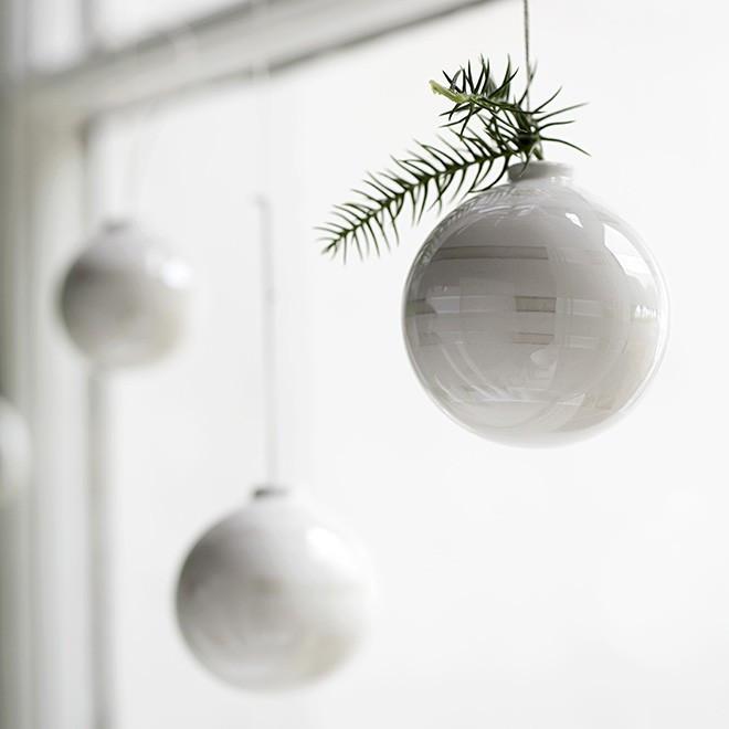 Kähler Omaggio Christmas Balls Pearl, 3 st