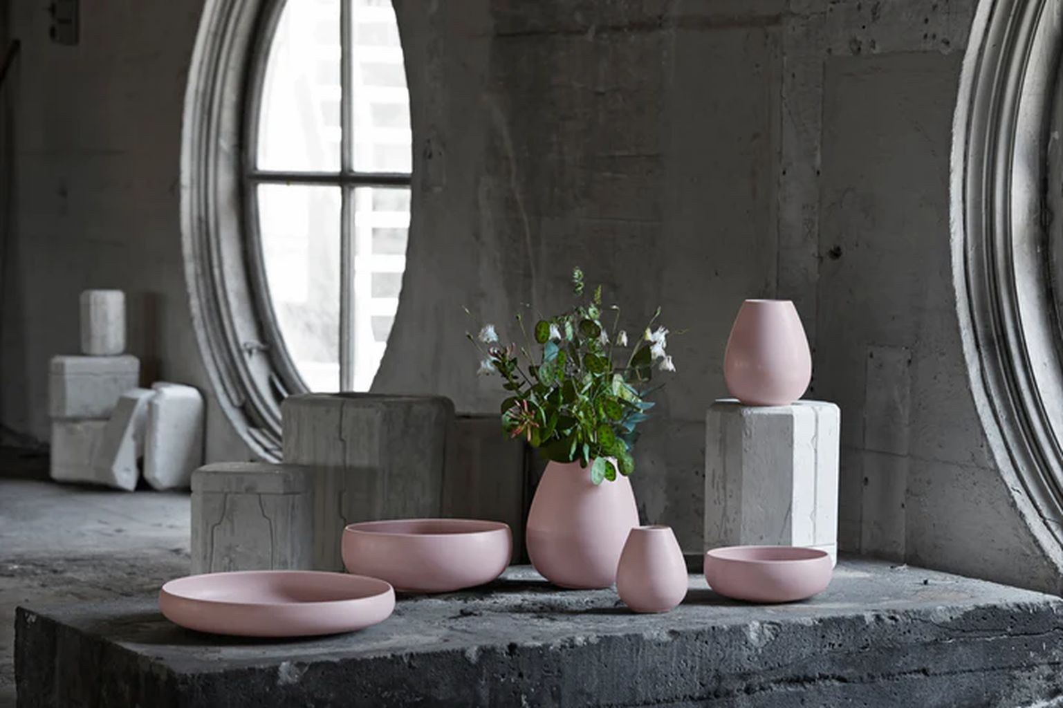Knabstrup Keramik Jorden Fad Ø 38 cm, dammig rosa