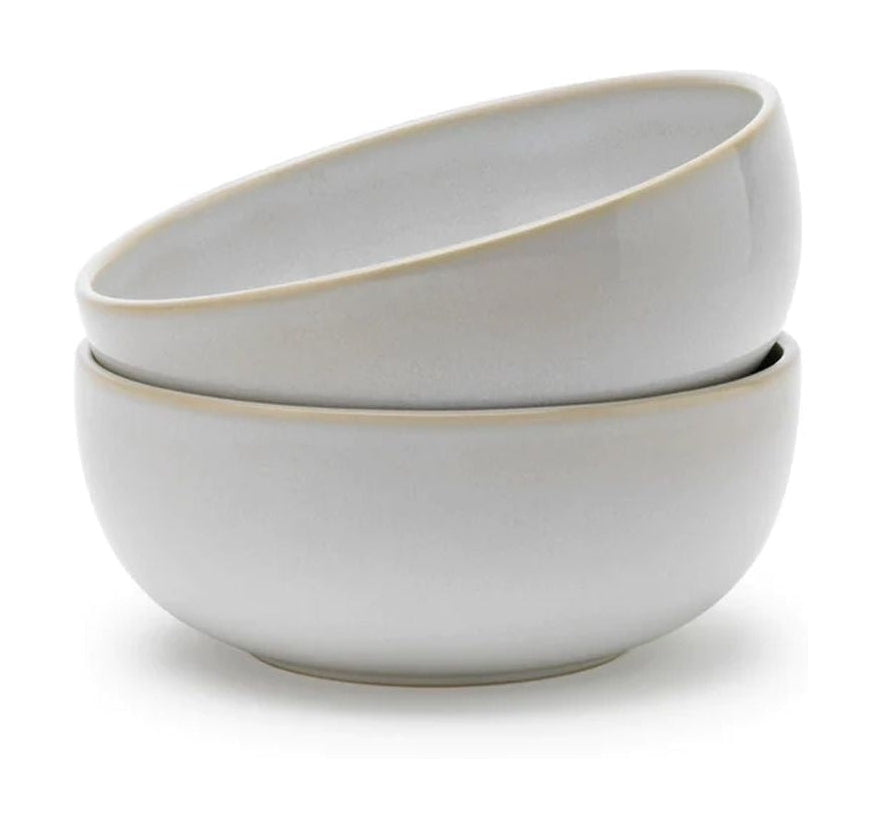 Knabstrup Keramik Tavola Dyb Tallerken 2 Stk. Ø 15 cm, Hvid