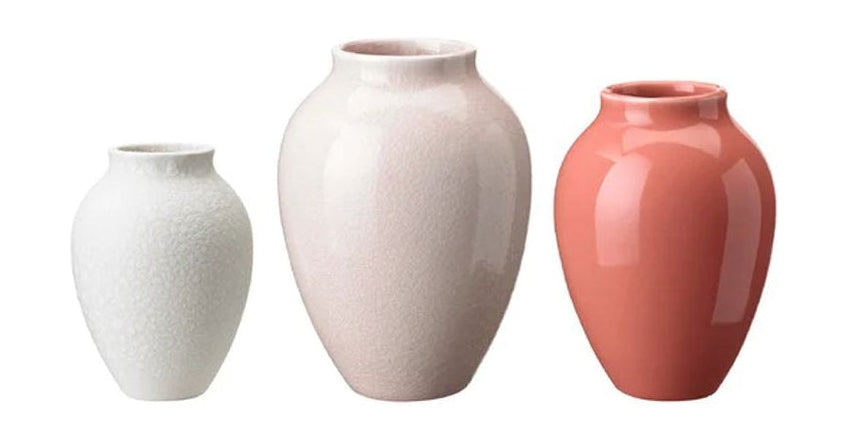 Knabstrup Keramik Vase set med 3, h 11/9,5/8 cm, het