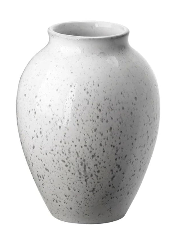 Knabstrup Keramik Vas H 12,5 cm, vit/grå
