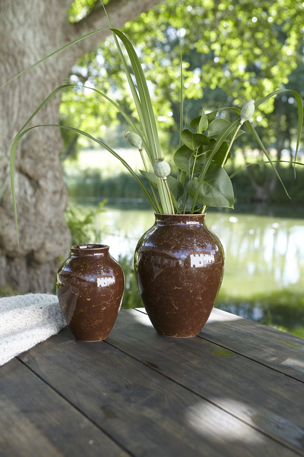 Knabstrup Keramik Vase Natura H 27 cm, Brun