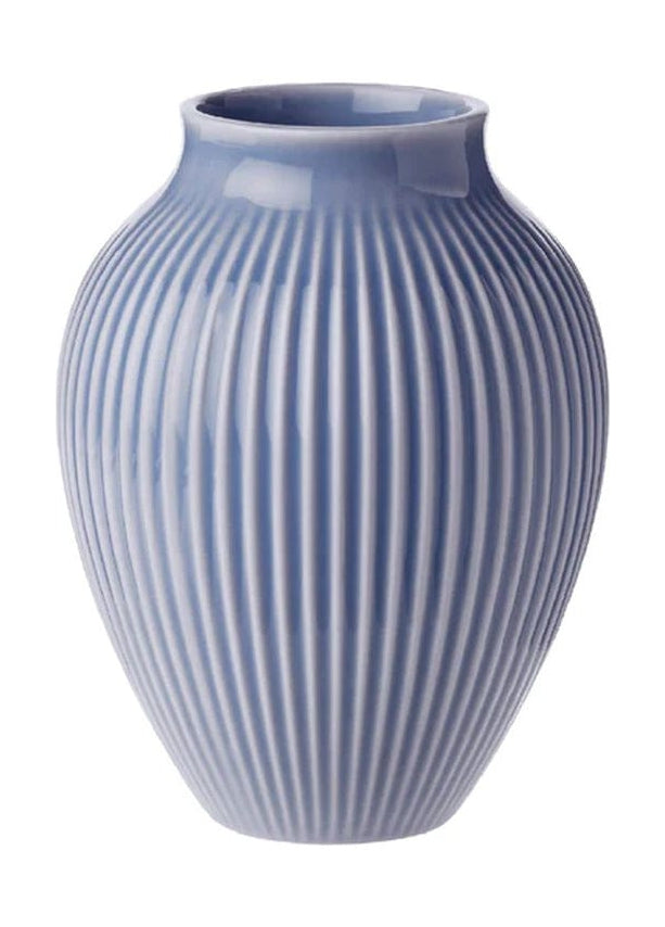 Knabstrup Keramik Vase med Riller H 12,5 cm, Lavendelblå