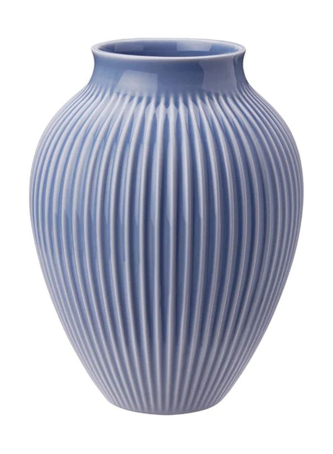 Knabstrup Keramik Vase med Riller H 20 cm, Lavendelblå