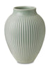 Knabstrup Keramik Vase med Riller H 20 cm, Irgrøn