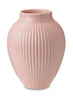 Knabstrup Keramik Vase med Riller H 20 cm, Rosa