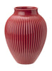 Knabstrup Keramik Vase med Riller H 27 cm, Bordeaux