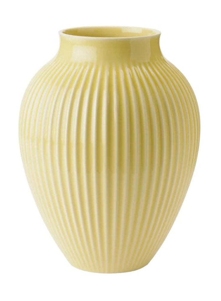 Knabstrup Keramik Vas med spår h 27 cm, gul