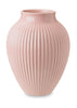 Knabstrup Keramik Vase med Riller H 27 cm, Rosa