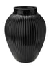 Knabstrup Keramik Vase med Riller H 27 cm, Sort
