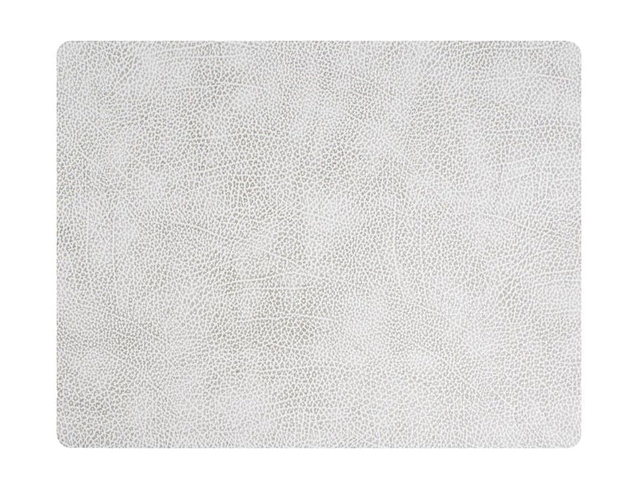 Lind DNA Square Cover servett flodhäst läder L, vitgrå