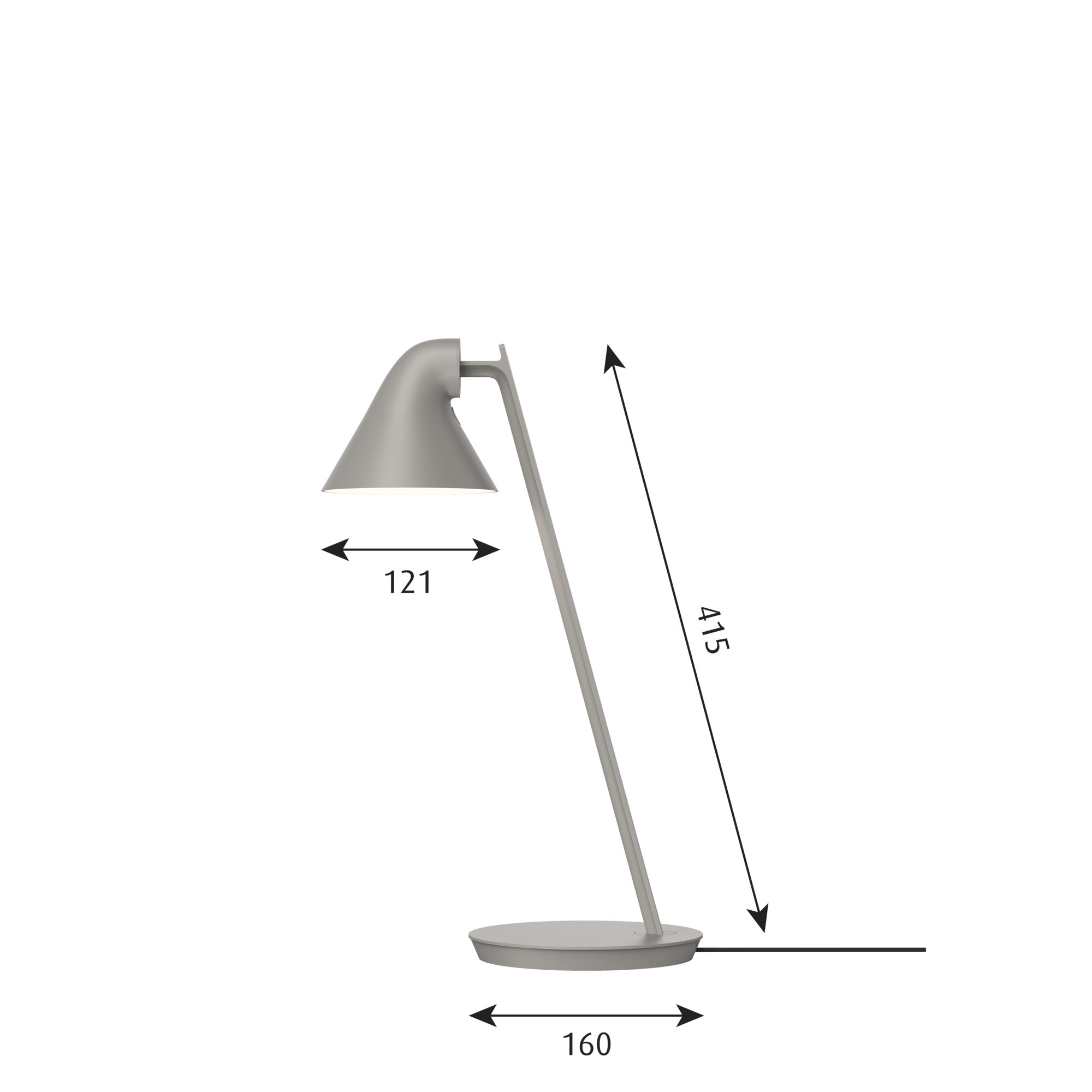 Louis Poulsen NJP mini bordslampa, ljusgrå