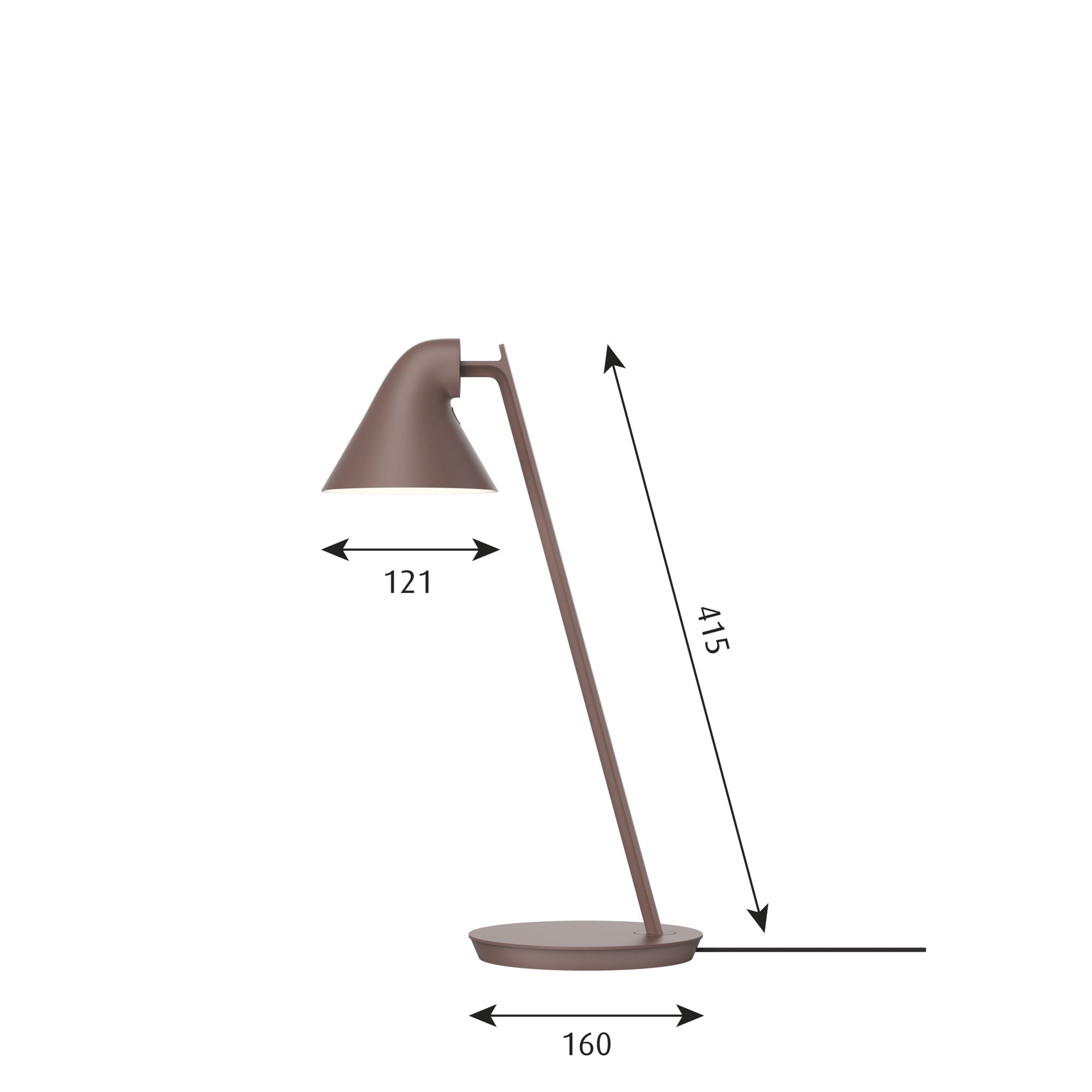 Louis Poulsen NJP mini bordslampa, rosbrun