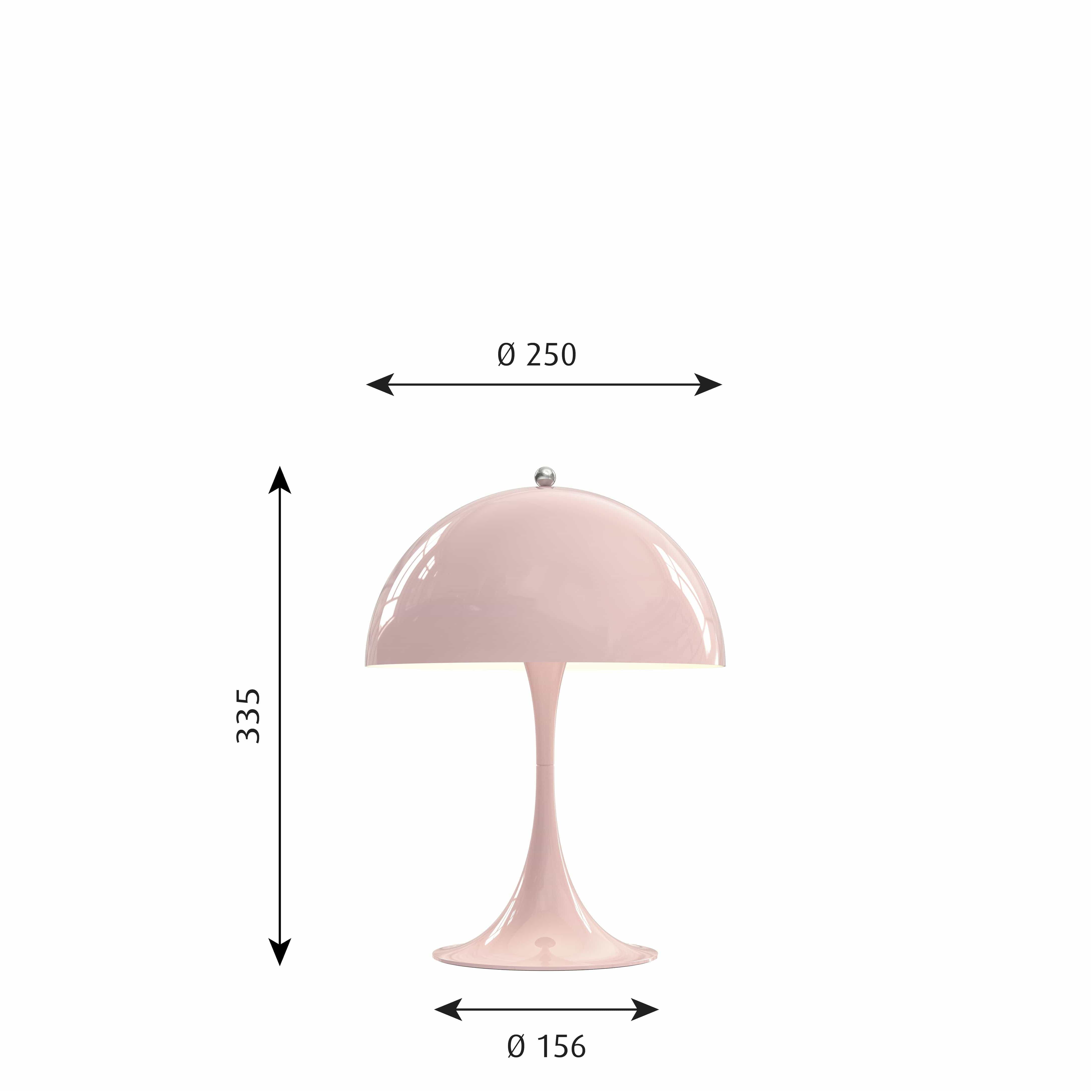 Louis Poulsen Panthella mini bordslampa, blek ros