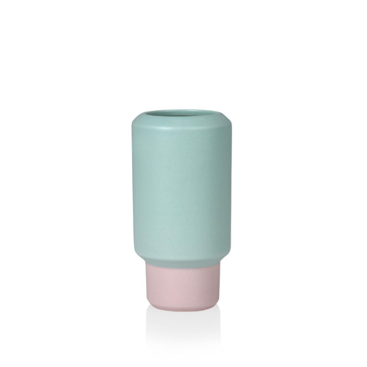 Lucie Kaas Fumario Vase Pink/Mint, 16,5 cm