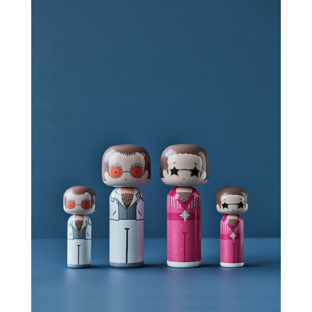 Lucie Kaas Skiss.inc. Kokeshi -figur, Pink Elton H21.5 cm