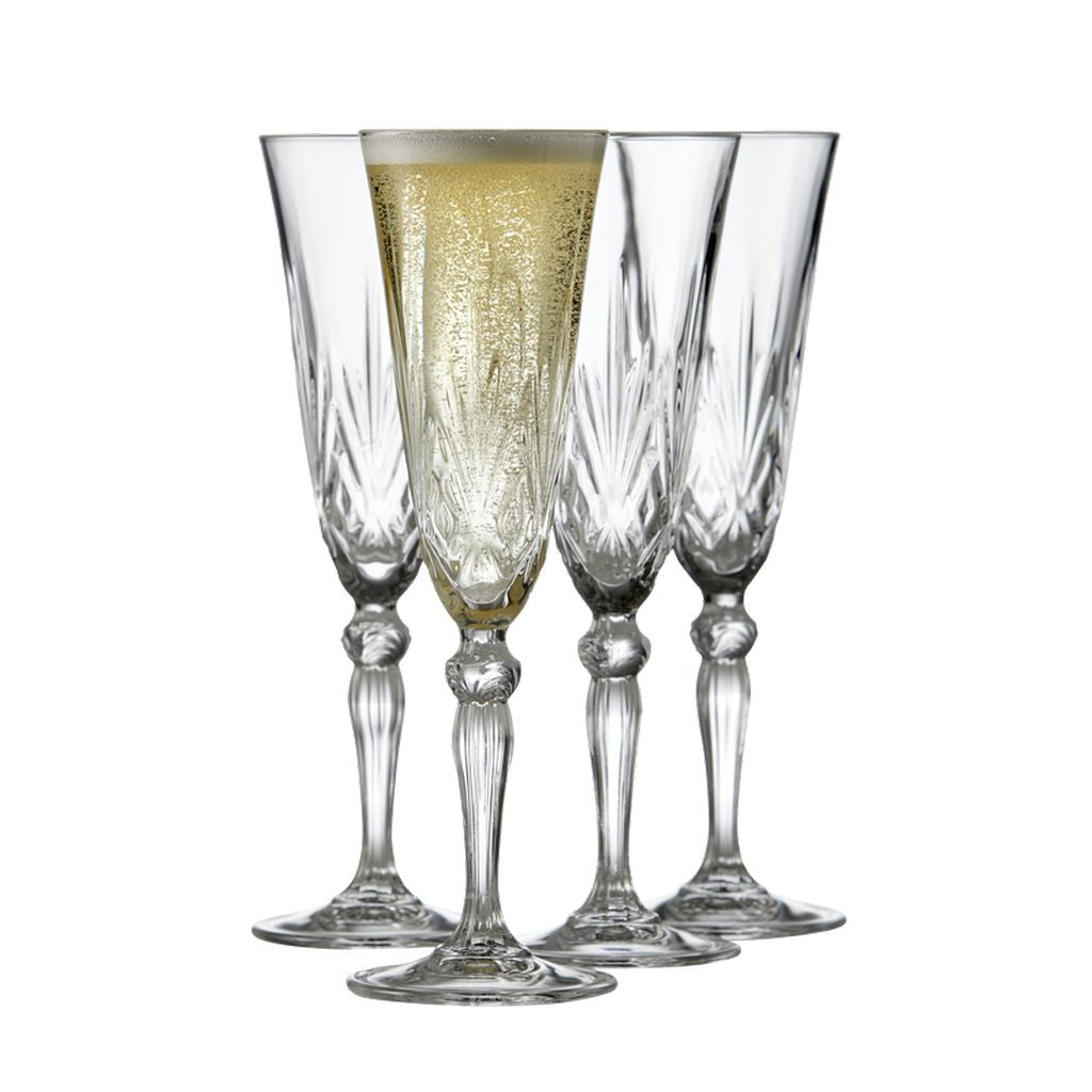 Lyngby Glas Melodia Crystal Champagne Glass 16 Cl, 4 st.