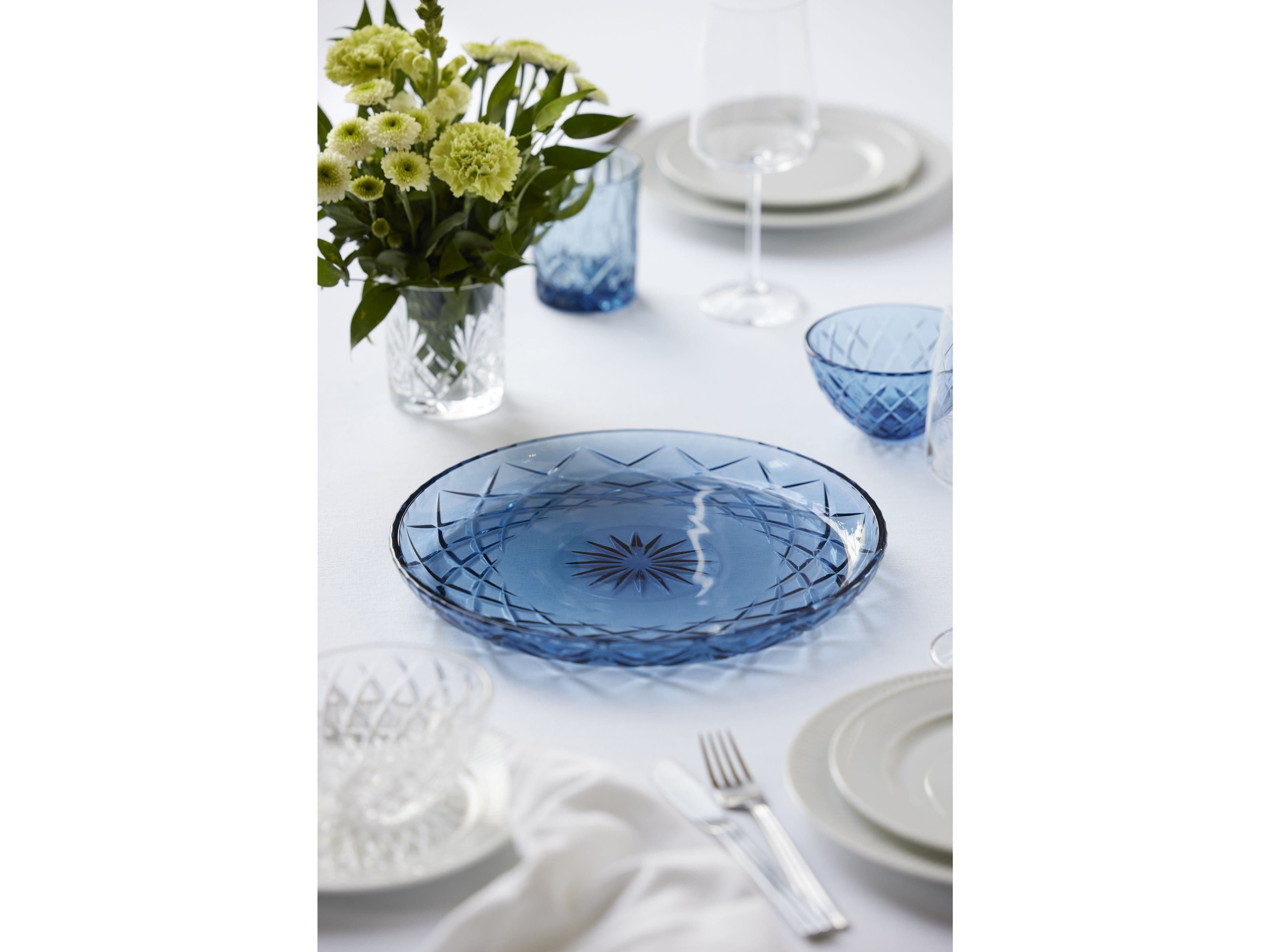 Lyngby Glas Sorrento maträtt, blå