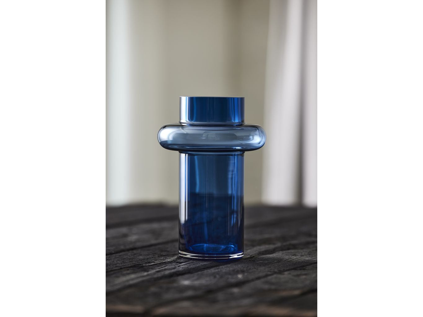 Lyngby Glas Tube Vase H: 25 Cm, Mørkeblå