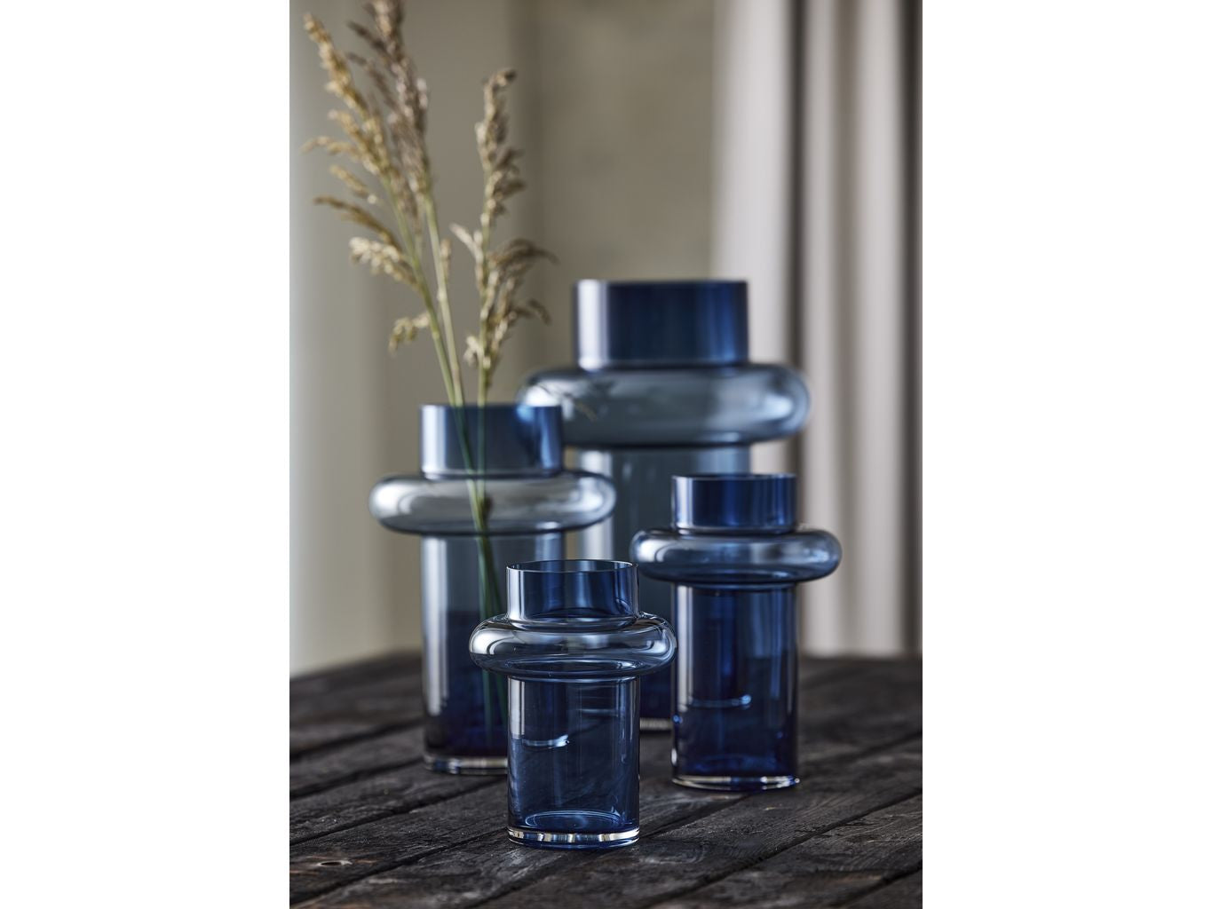 Lyngby Glas Tube Vase H: 30 cm, mörkblå