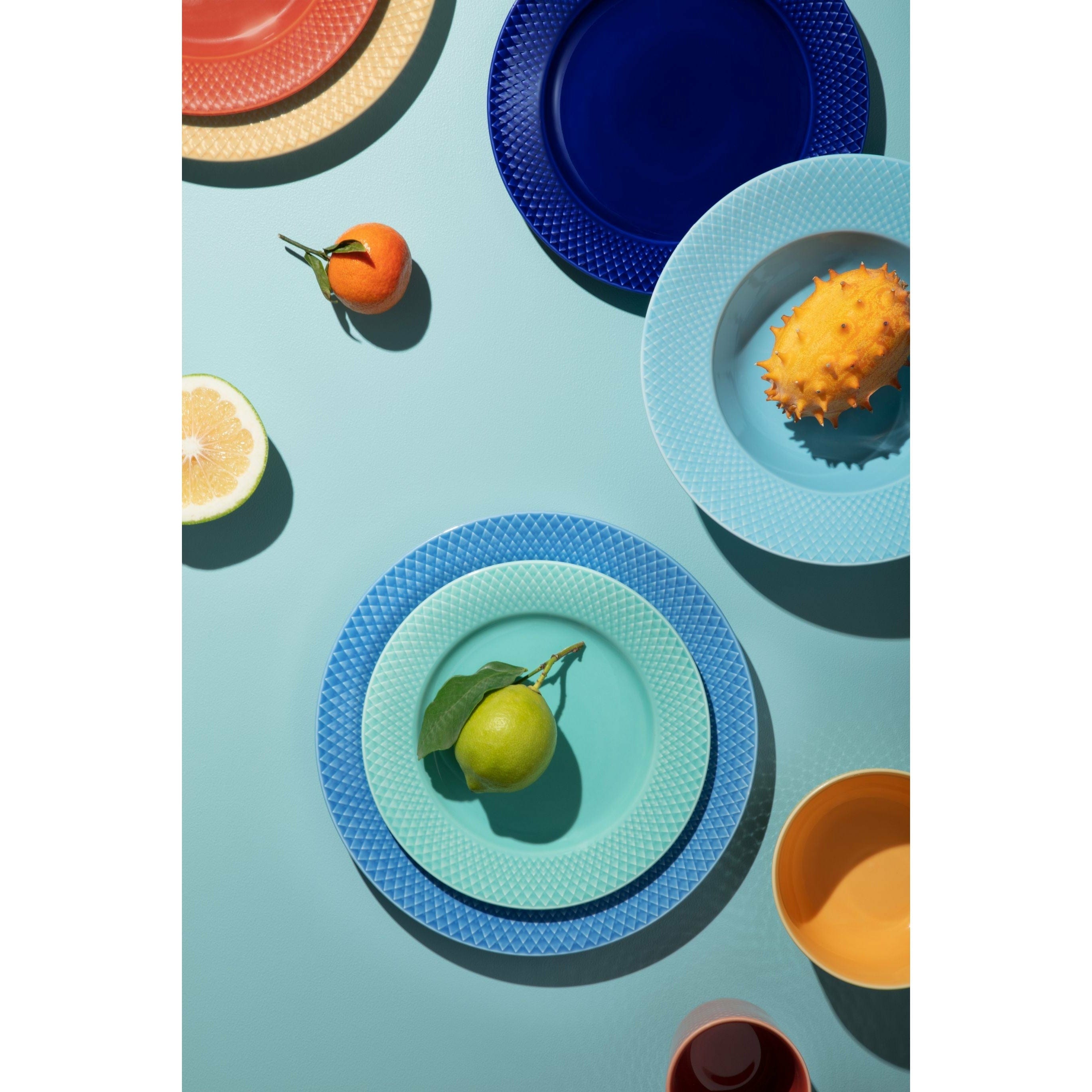 Lyngby Porcelæn Rhombe Color Lunch Plate Ø21 cm, Aqua