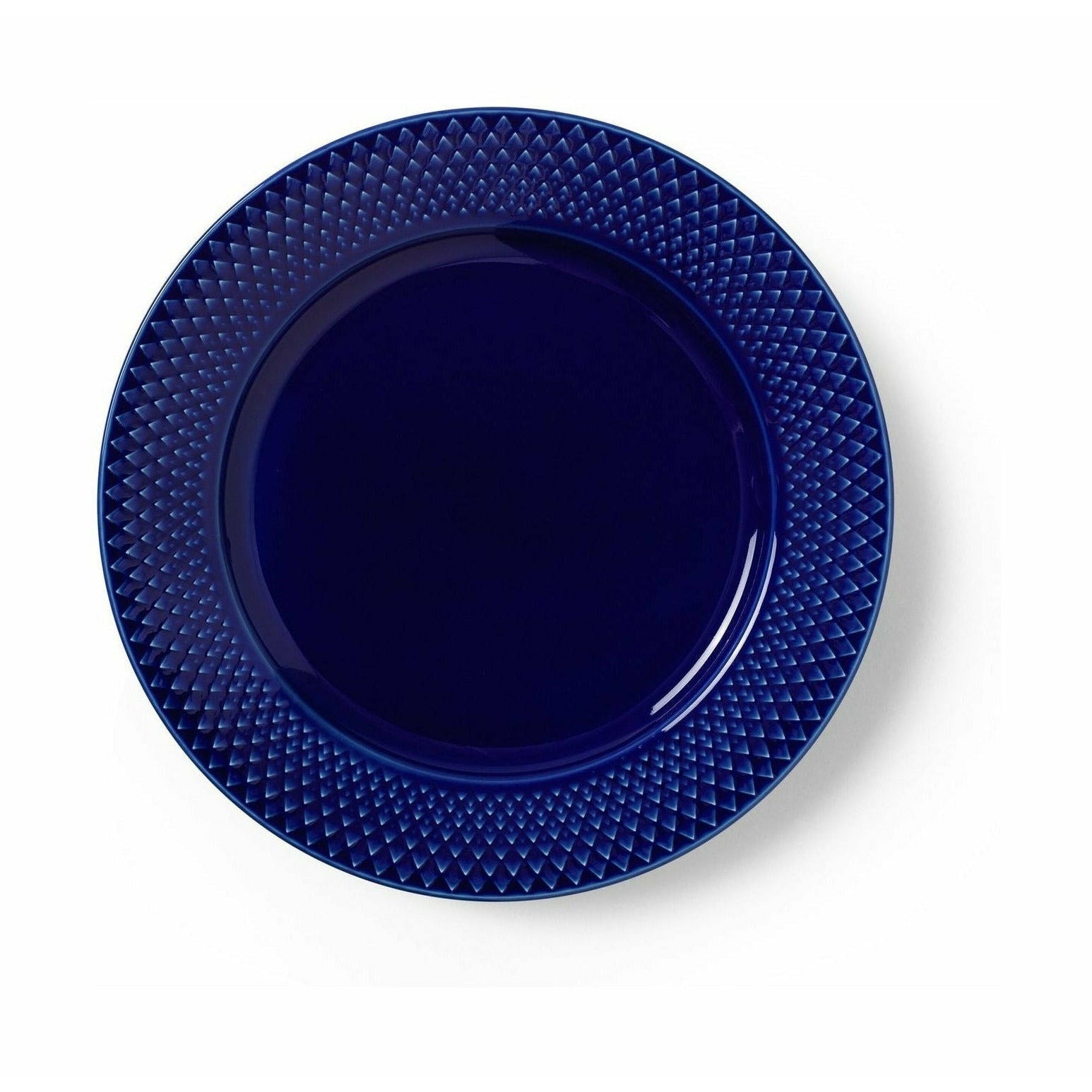 Lyngby Porcelæn Rhombe färg lunchplatta Ø23 cm, mörkblå