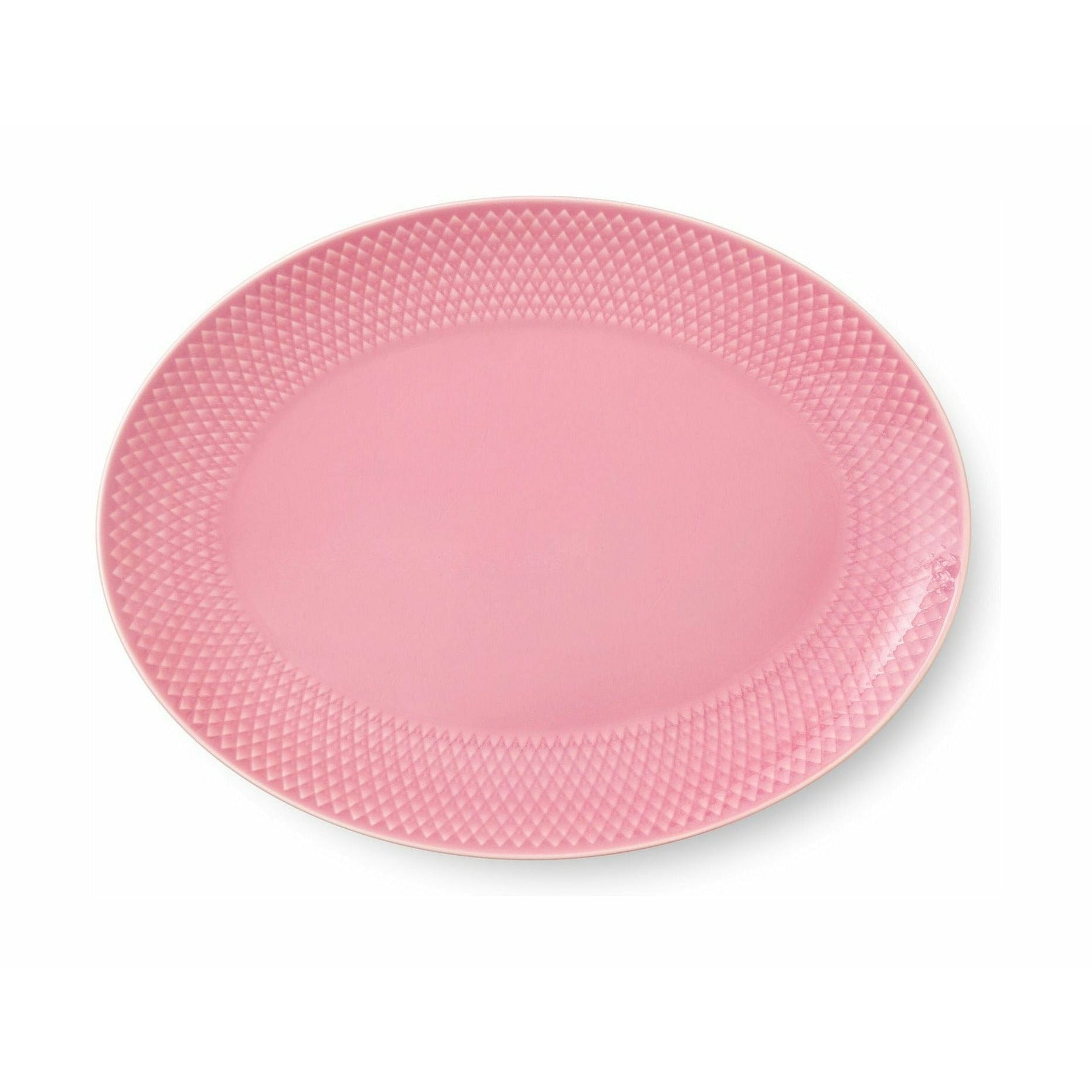 Lyngby Porcelæn Rhombe Color Ovalt Serveringsfad 28,5x21,5 Cm, Rosa
