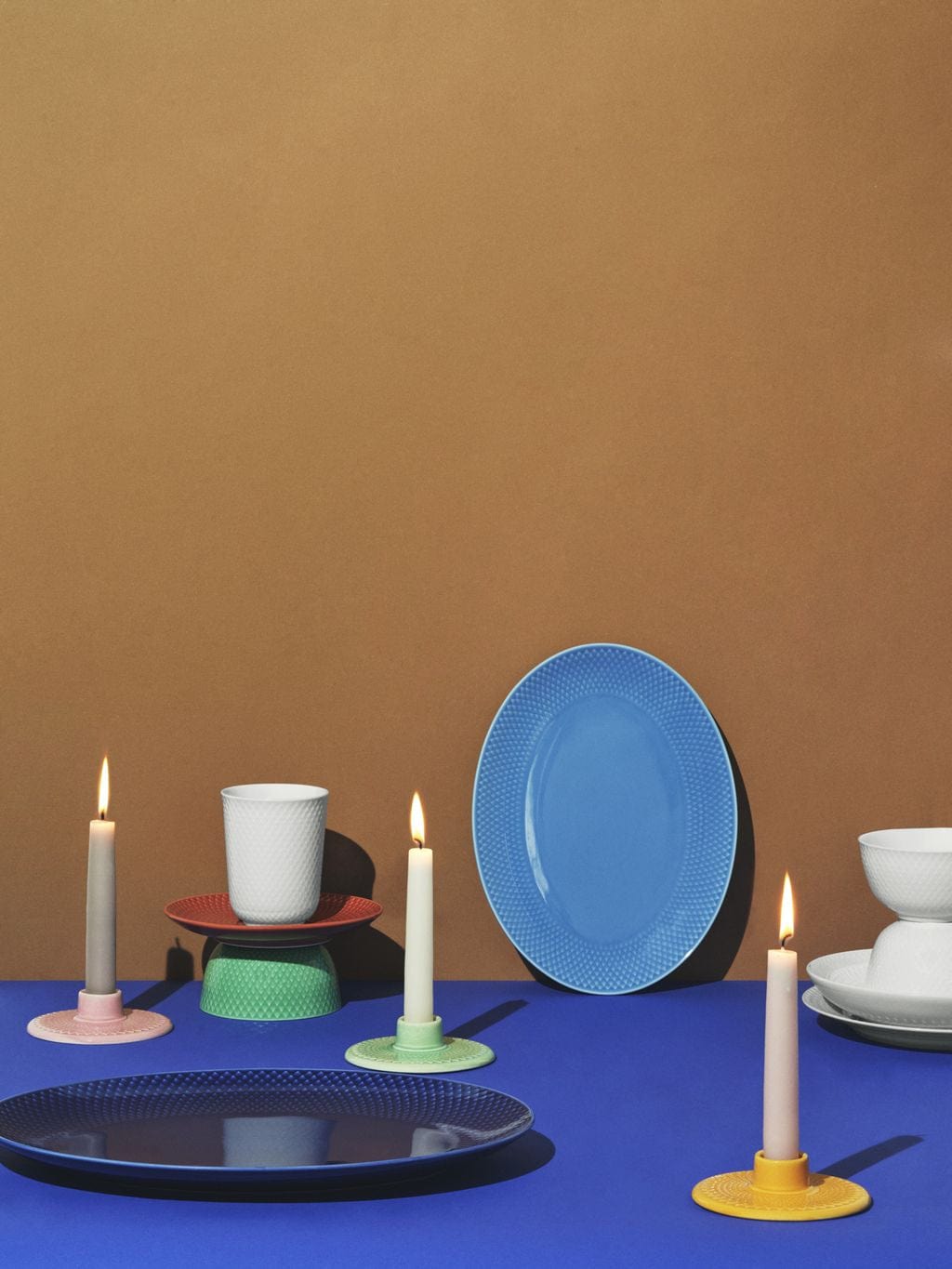 Lyngby Porcelæn Rhombe Color Oval Serving Fad 28,5x21,5, blå