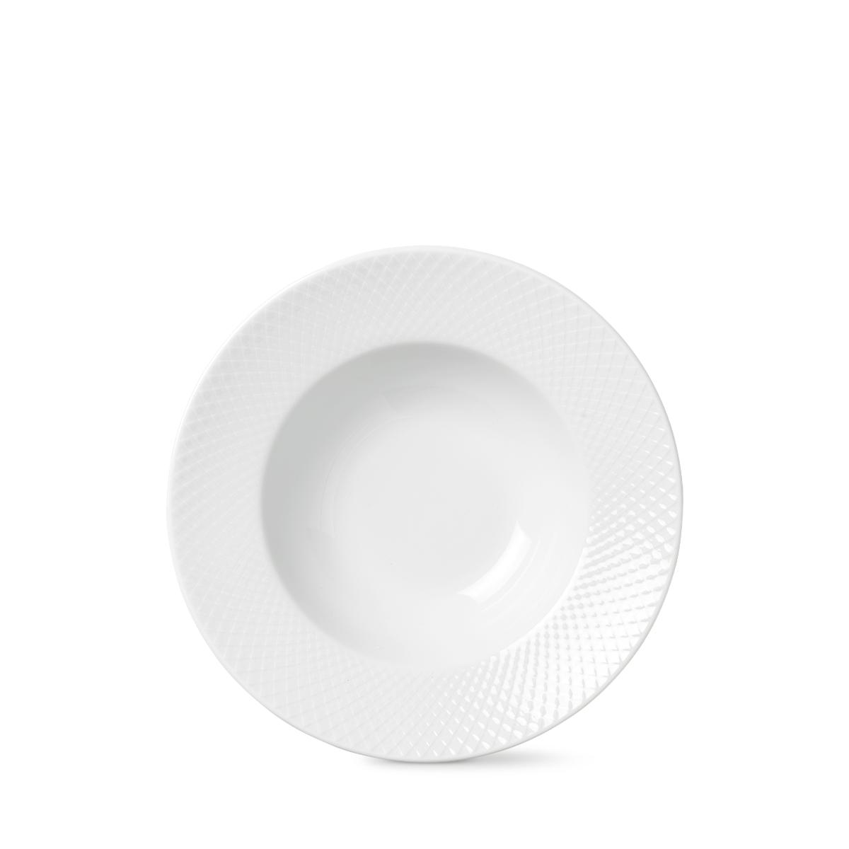 Lyngby Porcelæn Porslin Rhombe pastatilla Ø24,5 cm, vit