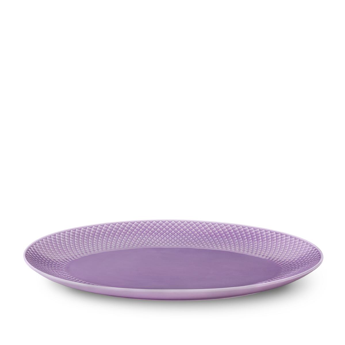 Lyngby Porcelæn Rhombe serverar Fad Oval Purple, 35 cm