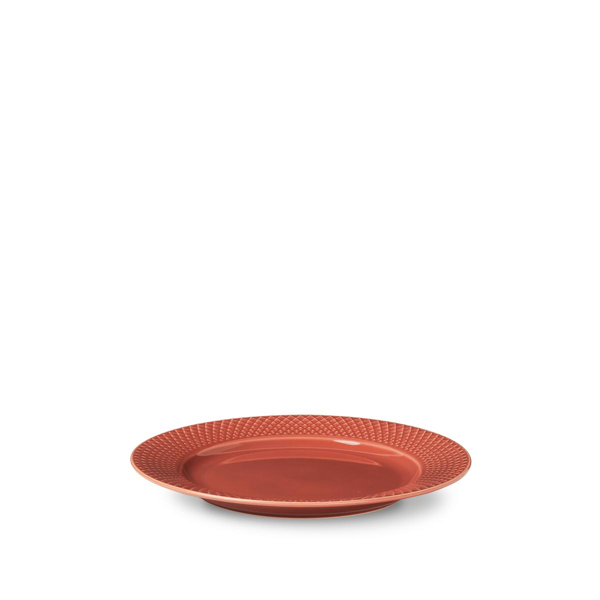 Lyngby Porcelæn Rhombe Plate Terracotta, 23 cm