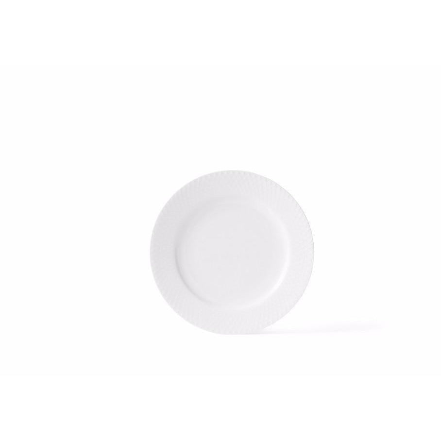 Lyngby Porcelæn Rhombe lunchplatta vit, 21 cm