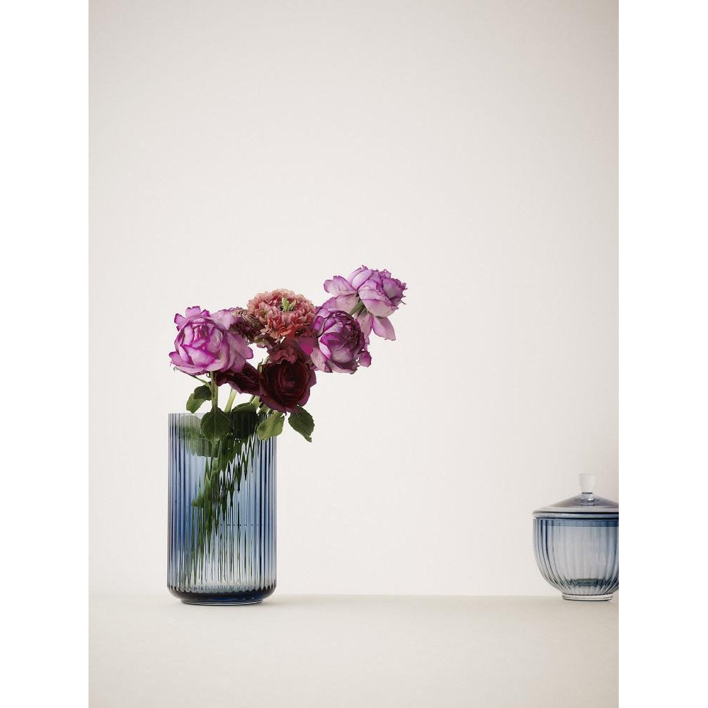 Lyngby Porcelæn Vasblått glas, 12,5 cm
