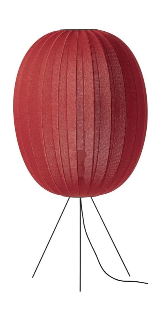 Made by Hand Stickad wit 65 hög oval golvlampa medium, maorn röd
