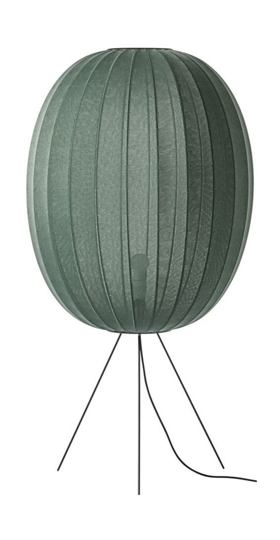 Made by Hand Stickad wit 65 hög oval golvlampa medium, tweed grön