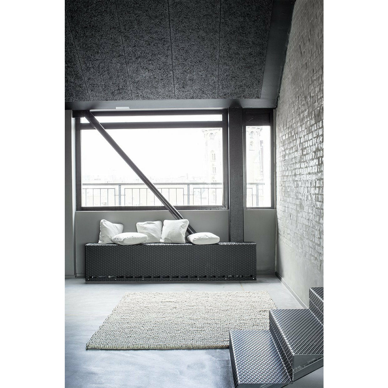 Massimo Bubbles matta blandad grå, 170x240 cm