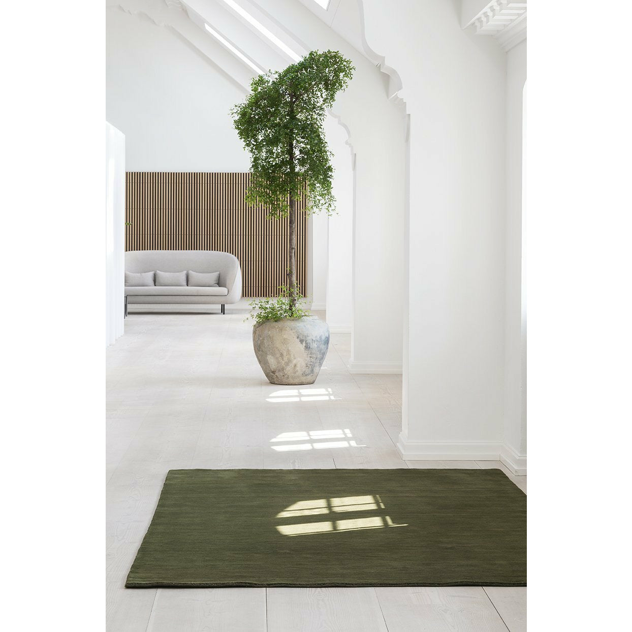 Massimo Jordmattan Moss Green, 140x200 cm